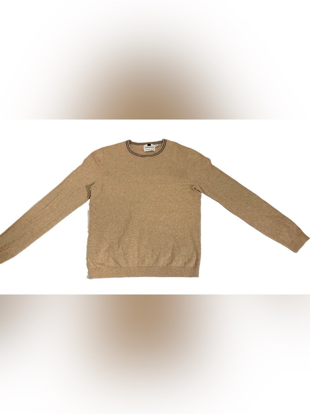 Vintage Topman Sweater Mens Size M Beige Pullover Quarter Button Made Italy